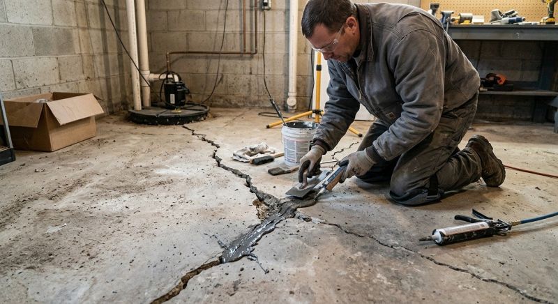 Cracked Basement Floor Repair in Mount Vernon, WA